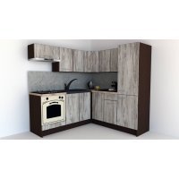 Bucatarie de Colt GENA NEW 9 DR. 190-200, Cu Corp de Cuptor, Wenge / Decor K084